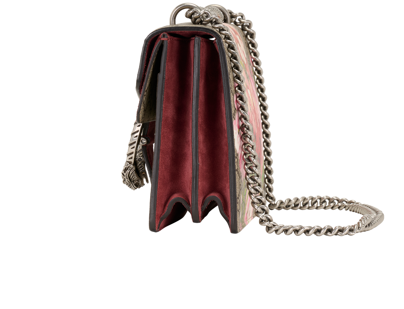 Medium GG Blooms Dionysus, &pound;750, Handbags, Beige/Burgundy, Canvas/Suede, Bottom view